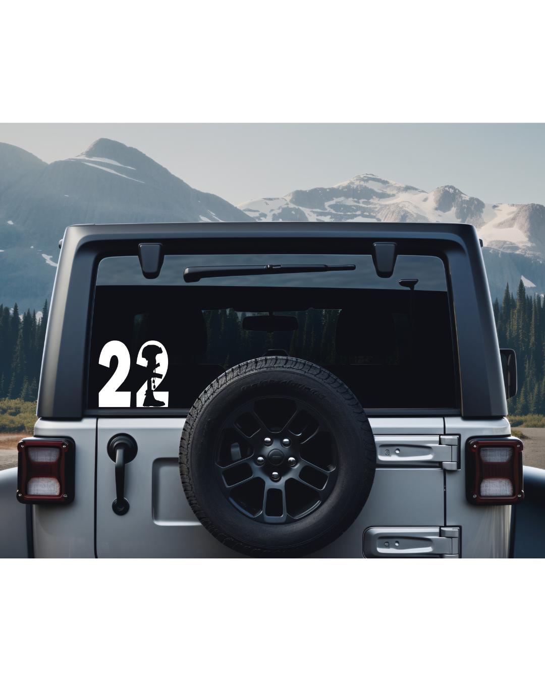 22 Veteran Suicide Awareness Decal